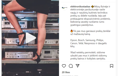 Kojos ant lentynų. Reklamos stop kadras.